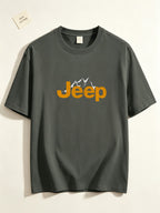 New Cotton Casual Men's T-Shirt Jeep Mountain Logo Graphic Tee Summer Outdoor Gift for Boyfriend Husband Father - Space Gray