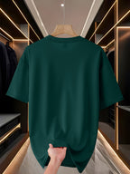 Custom T-Shirts / - "My T-Shirt, My Choice" Design Your Own with Text//Logo Suitable for Team Uniforms, Music Festival Outfits, Gifts for Him, Short Sleeve Round Neck Loose Fit Machine Washable T-Shirt - Dark Green