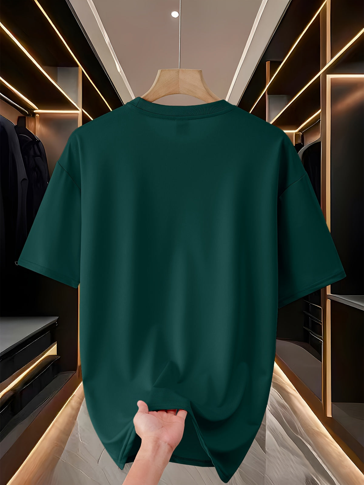 Custom T-Shirts / - "My T-Shirt, My Choice" Design Your Own with Text//Logo Suitable for Team Uniforms, Music Festival Outfits, Gifts for Him, Short Sleeve Round Neck Loose Fit Machine Washable T-Shirt - Dark Green