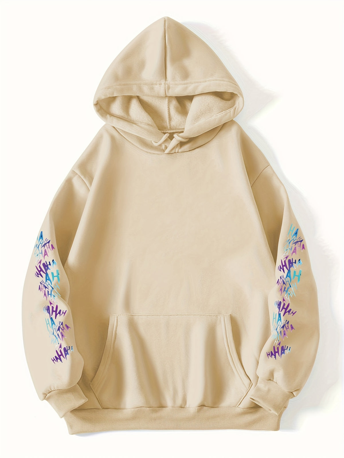 Cartoon and Animation Printed Single Piece Loose Casual Hooded Tri Luo Fashion Women's Hoodie Sweatshirt - Apricot