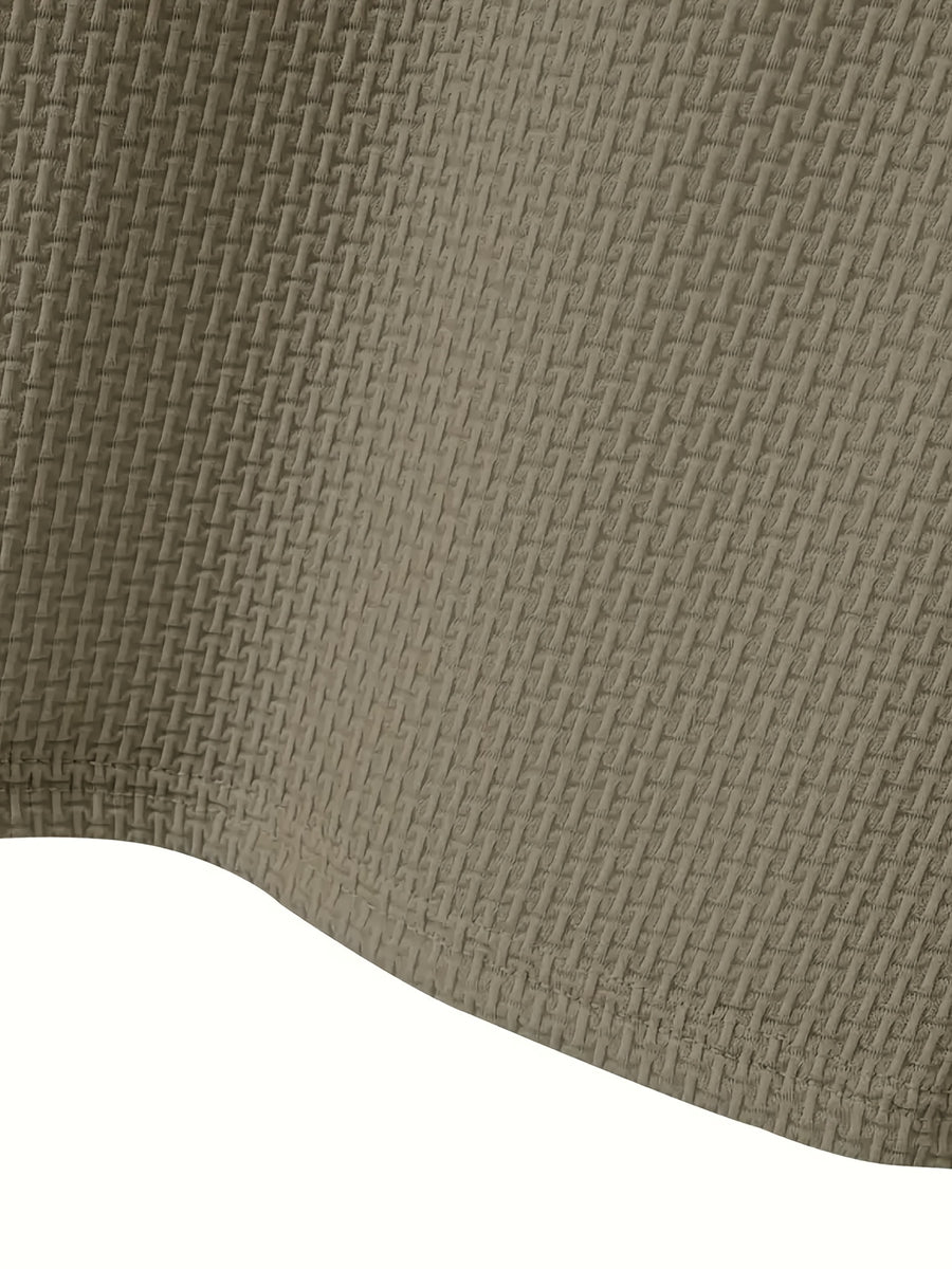 2026 Men's Summer Color-Block Polo Shirt, Available in Multiple Colors, Suitable for Home, Business, Office, and Golf - Khaki