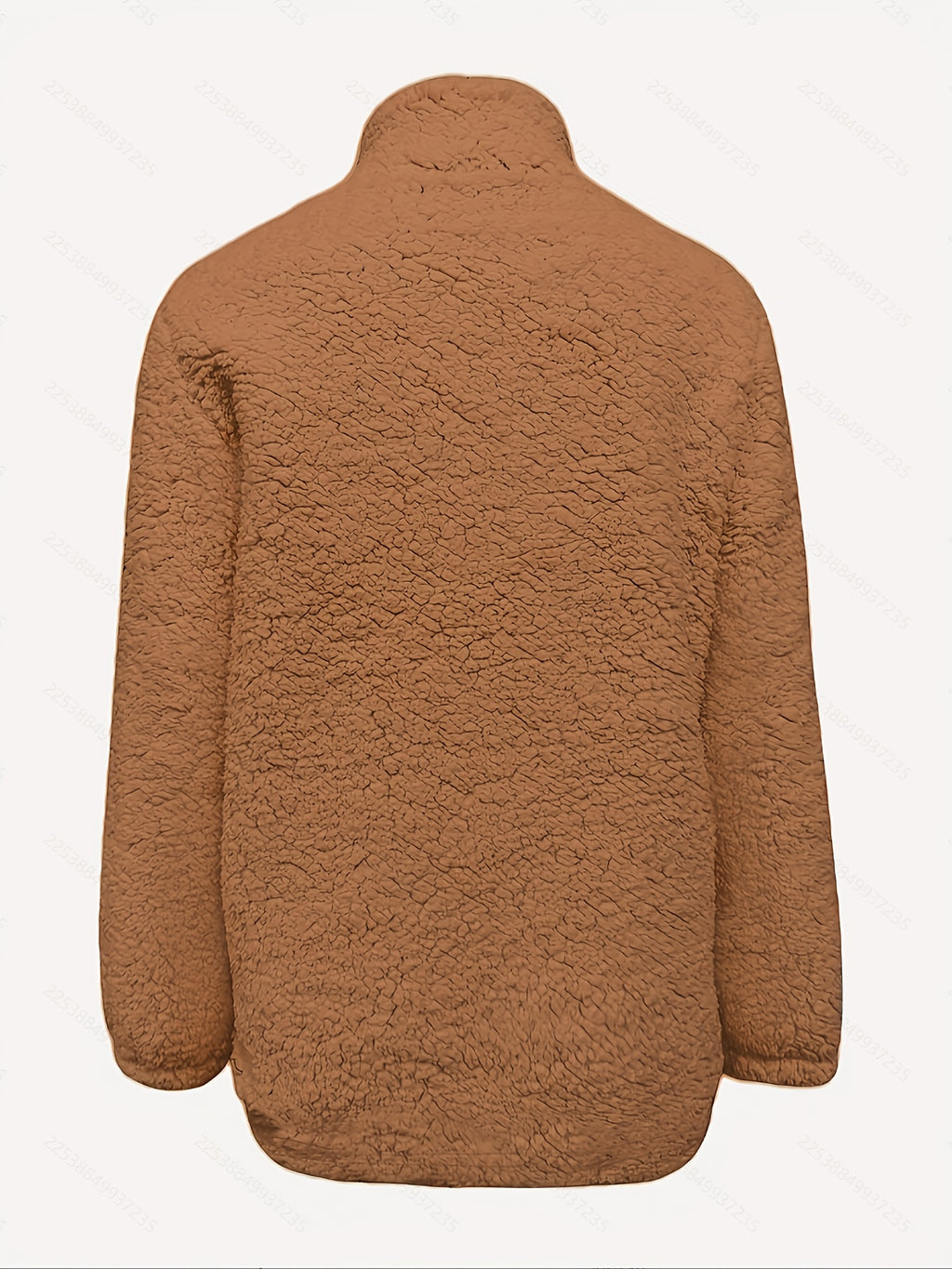 Women's Casual Fashion Pullover Zip-Up Long Sleeve Top - Chocolate