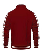Men'S New Casual Sports Jacket, Outdoor Breathable Running Coat, Casual Zipper Stand-Up Collar Jacket Trench Coat, Suitable for Outdoor Hiking Fitness Activities, Multi-Color Available - Burgundy
