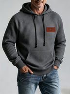 Maqiqi OBM Men's New Autumn/Winter Solid Color Warm and Comfortable Hooded Sweatshirt, Stylish and Versatile for Daily Casual, Work, Commuting, and Outdoor Activities - Dark Gray