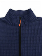 Pearson OBM Autumn/Winter Men's Thickened PARIST Jacquard Sport Jacket, Fashionable Plaid Jacquard Textured Fabric, Comfortable Outerwear Suitable for Daily Outings, Outdoor Sports, Travel, and Vacations. Lightweight and Comfortable with a Regular - Navy