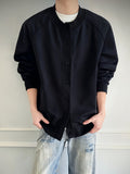 Men'S Soft Shell Jacket, 1pc Men'S Fashion Trendy Casual Jacket, Loose Fit with Drop Shoulder Design, Comfortable Stretch Fabric, Suitable for Casual Wear - Black
