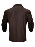New Style Lapel European And American Style Men'S T-Shirt, Solid Color, Cross-Border Foreign Trade Men'S Long-Sleeve Polo Shirt - Brown