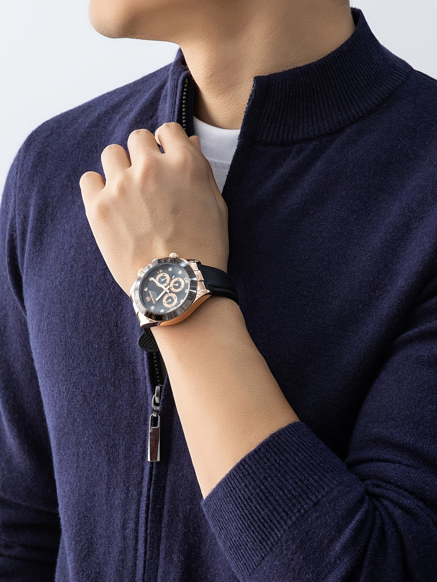 2025 New Christmas Gift Men's Zipper Knit Cardigan Jacket, Suitable for Outdoor Casual Gatherings, Wearable in Spring, Autumn, and Winter - Royal Blue