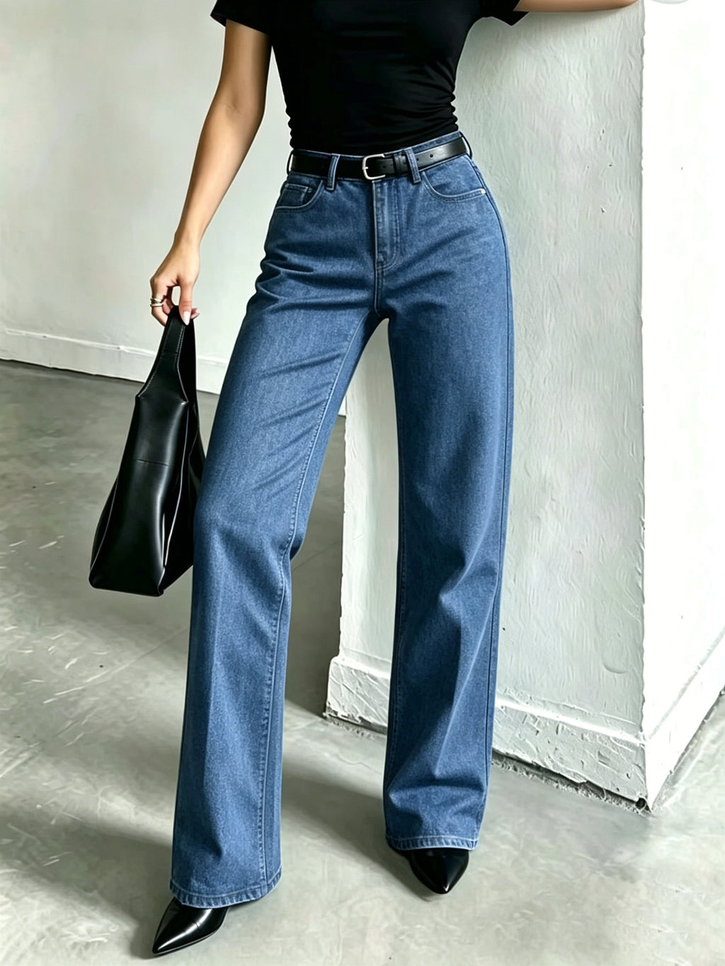 A10050# Simple and Stylish Jeans - Navy Color