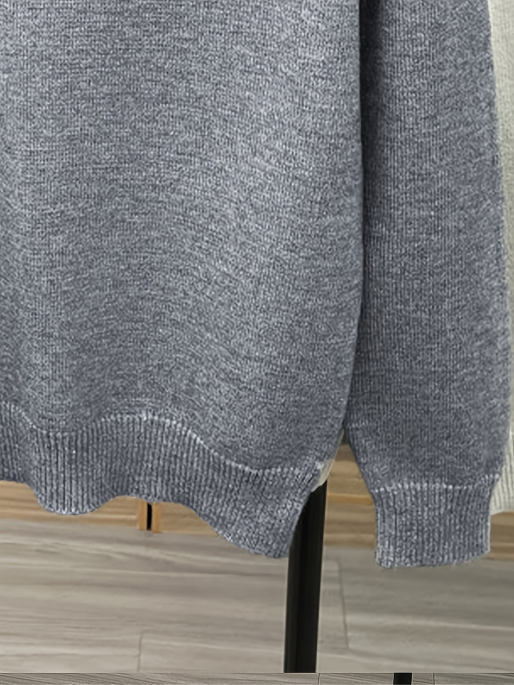 Men'S Lapel Long Sleeve Knit Sweater, Ribbed Cuffs And Hem, Versatile for Casual And Business Wear - 【Light Grey】