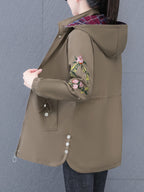Mom's Trench Coat for Women, Mid-Length 2024 New Style, Spring/Autumn Outerwear for Middle-Aged Women, Stylish Top - Coffee Color