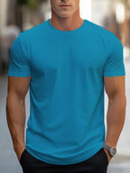 [Print Design - Not Textured] Men'S Standard Fit Print Short Sleeve T-Shirt, Easy Style Casual Summer Vacation Fashion Top, Ideal for Dates, Shopping, And Back-To-School Season, Perfect for Casual Sports And Sweat-Wicking! - Mixed colors