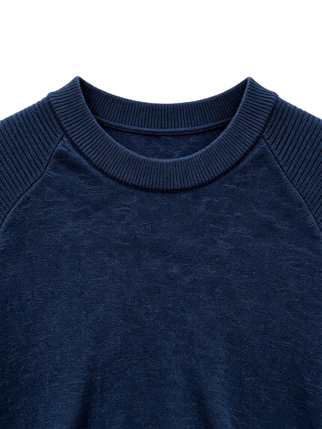 2026 Light Luxury Texture Men'S Off-Shoulder Knit Short Sleeve, Comfortable And Breathable Summer T-Shirt - Navy Color