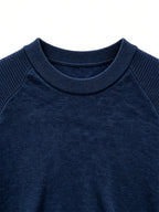 Men's Round Neck Raglan Sleeve Short Sleeve T-Shirt, Summer Breathable Solid Color Casual Versatile Business Short Sleeve Base Layer - Navy Color