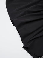 Elegant Black Sleeveless A-Line Midi Dress with Adjustable Waist Belt - Cinched Waist, Flowing Skirt, Round Neck, Perfect for Spring/Summer, Adult Women'S Fashion, Formal Event Attire|Sleek Fitted Top|Adjustable Waist Belt - Black