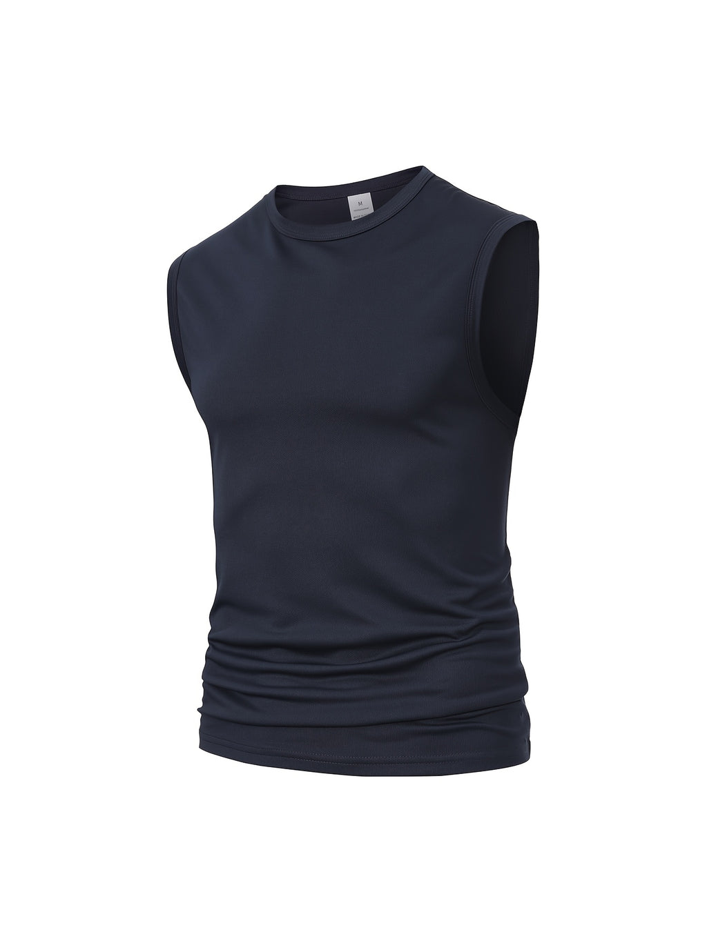 Men's Sleeveless Polo Shirt, Sporty Minimalist Pocket Top - Navy Color