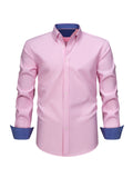 New Cotton Oxford Shirt for Men, Casual Fashion Long Sleeve with Collar and Cuff Patchwork Design, Comfortable and Fitted Business Loose Shirt, Button-Up Striped Dress Shirt, Long Sleeve Collared Striped Dress Shirt for Office Work, Fine Stripe Shirt - Foundation White Strips