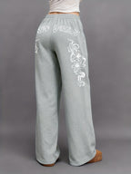 Slant Pocket Joggers Autumn Winter Trendy Brand Letter Print Pattern Straight Leg Trousers American High Street Wide Leg Pants Floor Length Trousers Ins Style Y2K - Light Grey