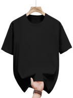 2026 Premium Pure Letter Print Short Sleeve T-Shirt for Men, Summer Loose Fit Versatile Stylish Top - Black