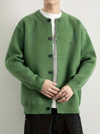 Men's Autumn Winter Trendy Versatile Warm Cardigan Sweater 25861 - Green