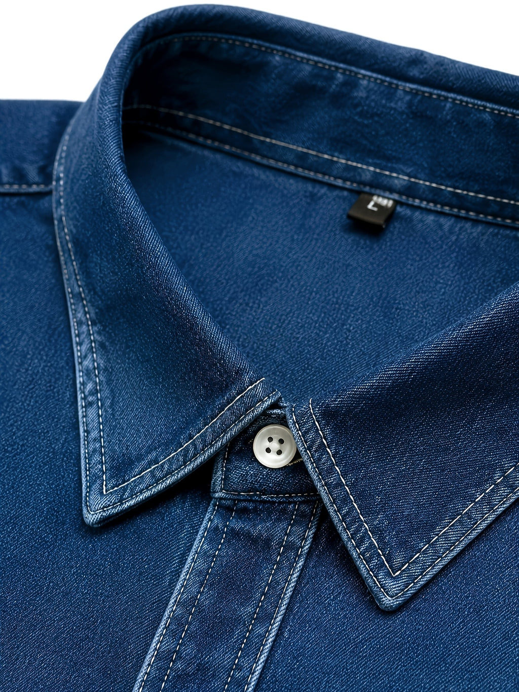 Men's Vintage Workwear Style Long-Sleeve Denim Shirt, Versatile and All-Match - Blue