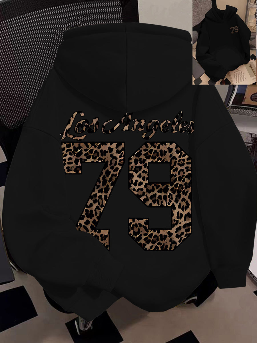 Fashion Printed Hoodie - Unisex Autumn/Winter Casual Streetwear Pullover, Soft -Lined Sweatshirt, Classic Design - Black