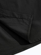 MIANZHI Men's Shirt, Japanese-Style Casual Long-Sleeve Shirt, New Spring/Autumn Loose-Fit Outerwear, Versatile Solid Color Turn- Collar Shirt for Men - Black