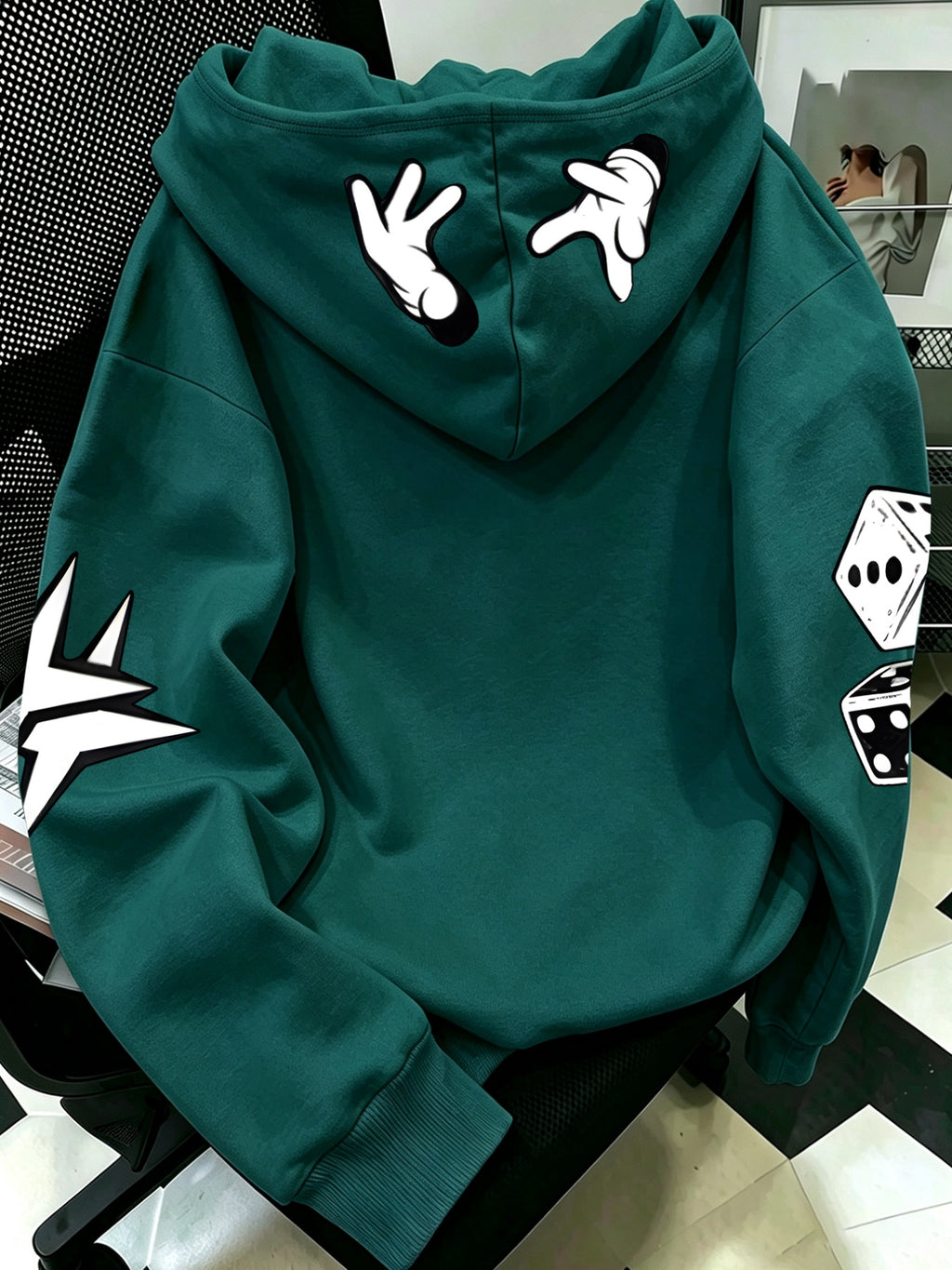 Men'S Autumn/Winter Hoodie, Victory Chicago No. 24 Print Hooded Sweatshirt, Streetwear Trendy Men'S Hoodie, Relaxed And Versatile Fit, Suitable for Casual Wear, Casual Sports Wear, Essential Men'S Autumn/Winter Hoodie - Blackish Green