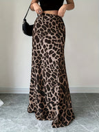 Spring Summer Autumn Women'S Elegant Smooth Fashion Leopard Print Casual Skirt Single Piece - Mixed colors