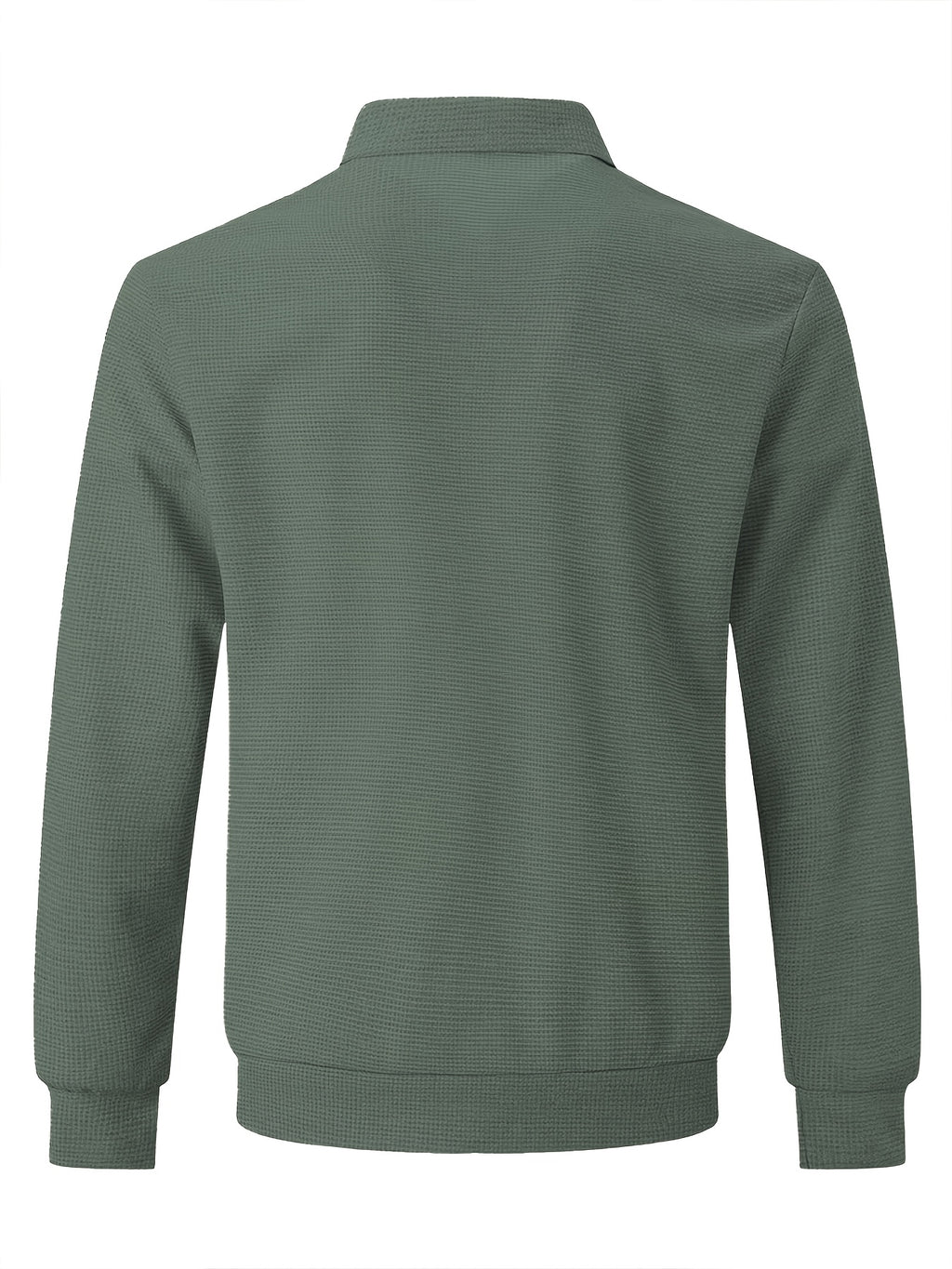 [Pearson OBM] Spring/Autumn Men'S Casual Knit Jacket, Waffle Collar Button-Up Cardigan Jacket, Daily Commute Versatile Men'S Wear 2pcs Set, 2026 New Style Fashionable Versatile Style - Green Color+White Color