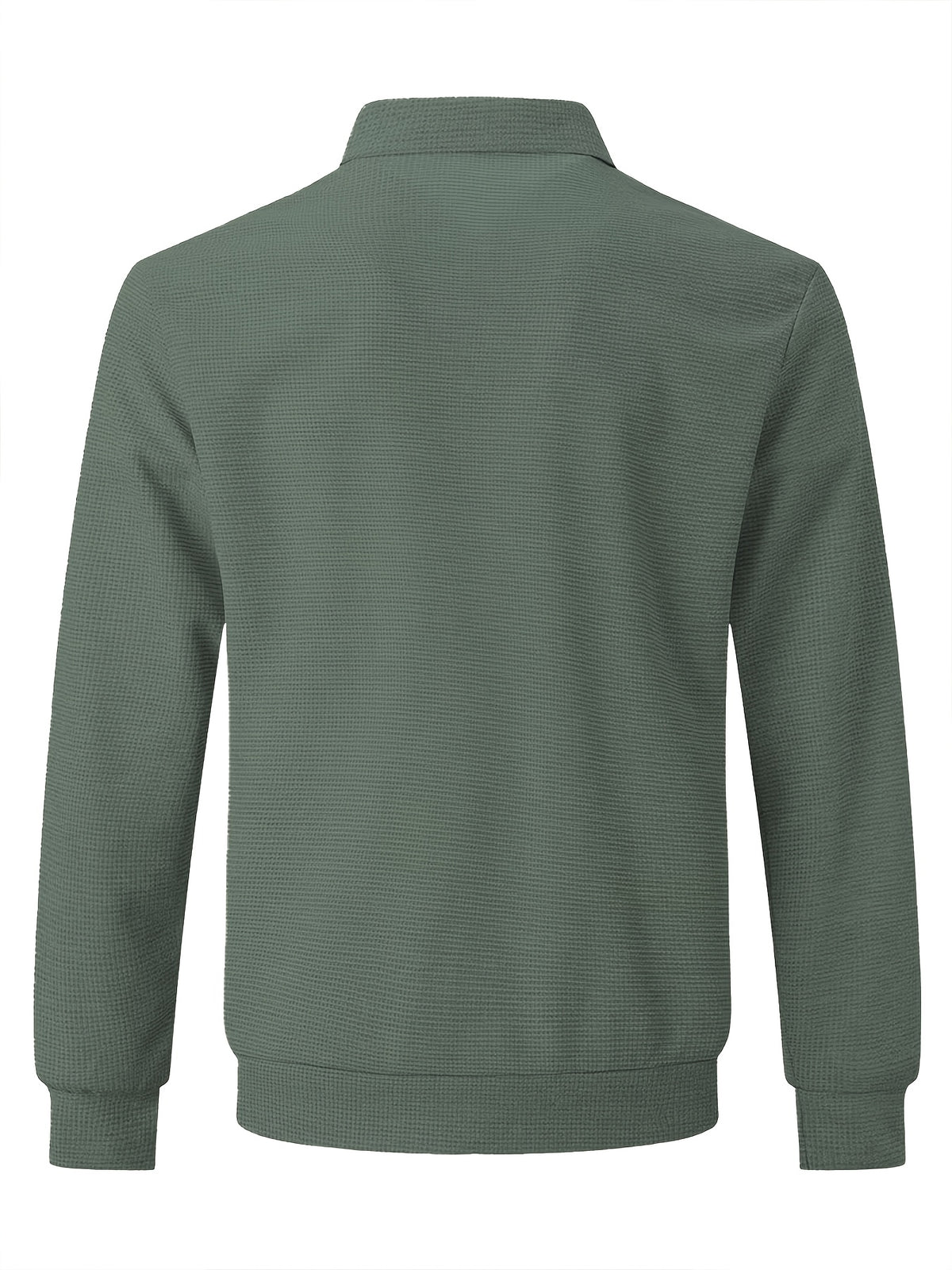 [Pearson OBM] Spring/Autumn Men'S Casual Knit Jacket, Waffle Collar Button-Up Cardigan Jacket, Daily Commute Versatile Men'S Wear 2pcs Set, 2026 New Style Fashionable Versatile Style - Green Color+White Color
