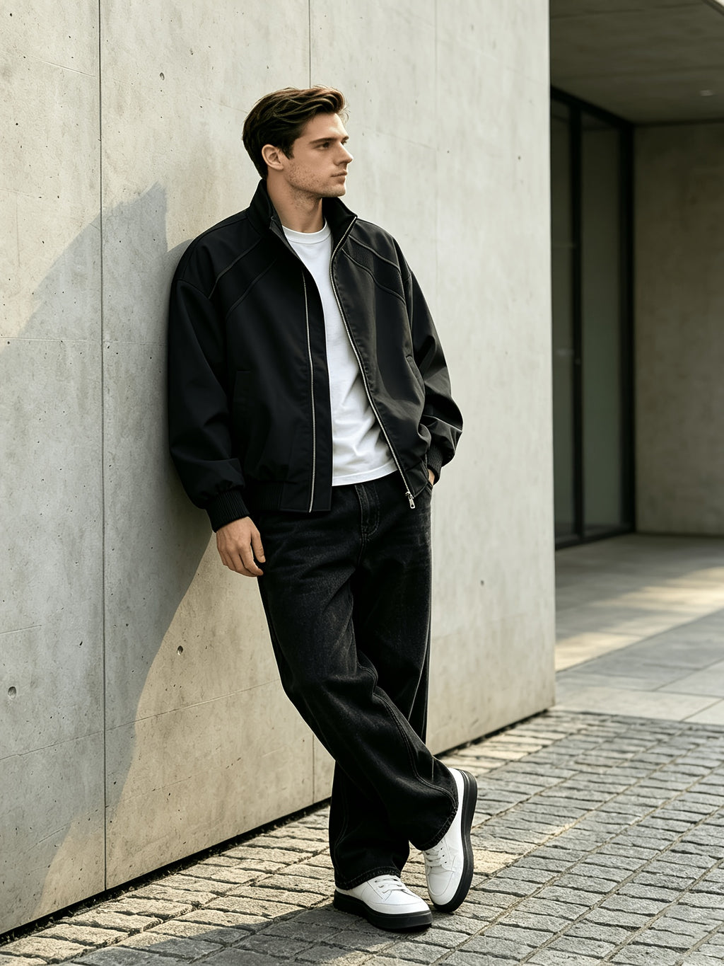 [Pearson OBM] Spring Autumn New Men'S Jacket Casual Sports All-Match Jacket - Black