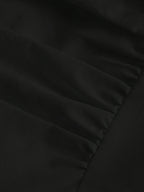 Elegant Smock Neck -Line Maxi Dress - Smock Detail & -Line Silhouette, -Length Maxi Dress for Weddings, Parties, Special Events - Machine Washable Elegant Gown () - Black