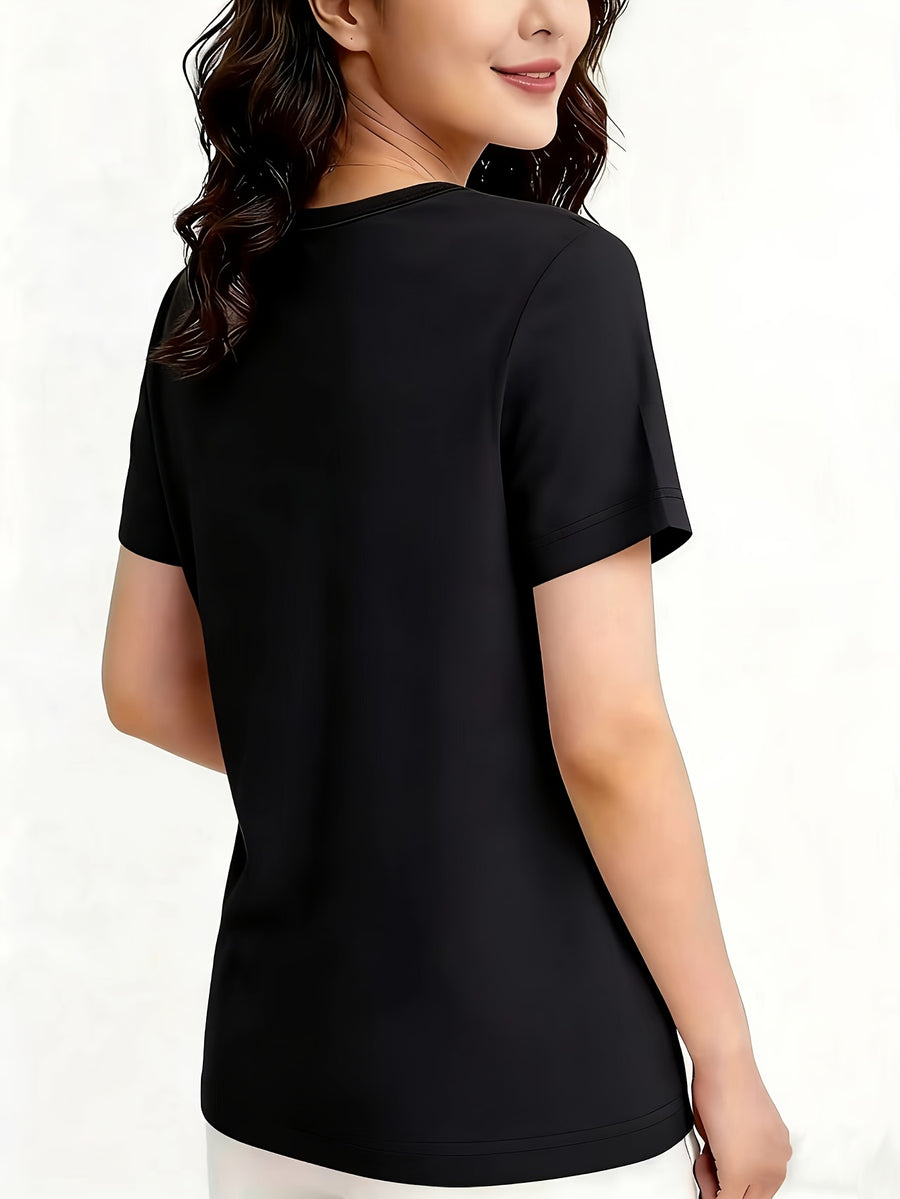 Ladies Casual Fashion Two-Piece Top - Black