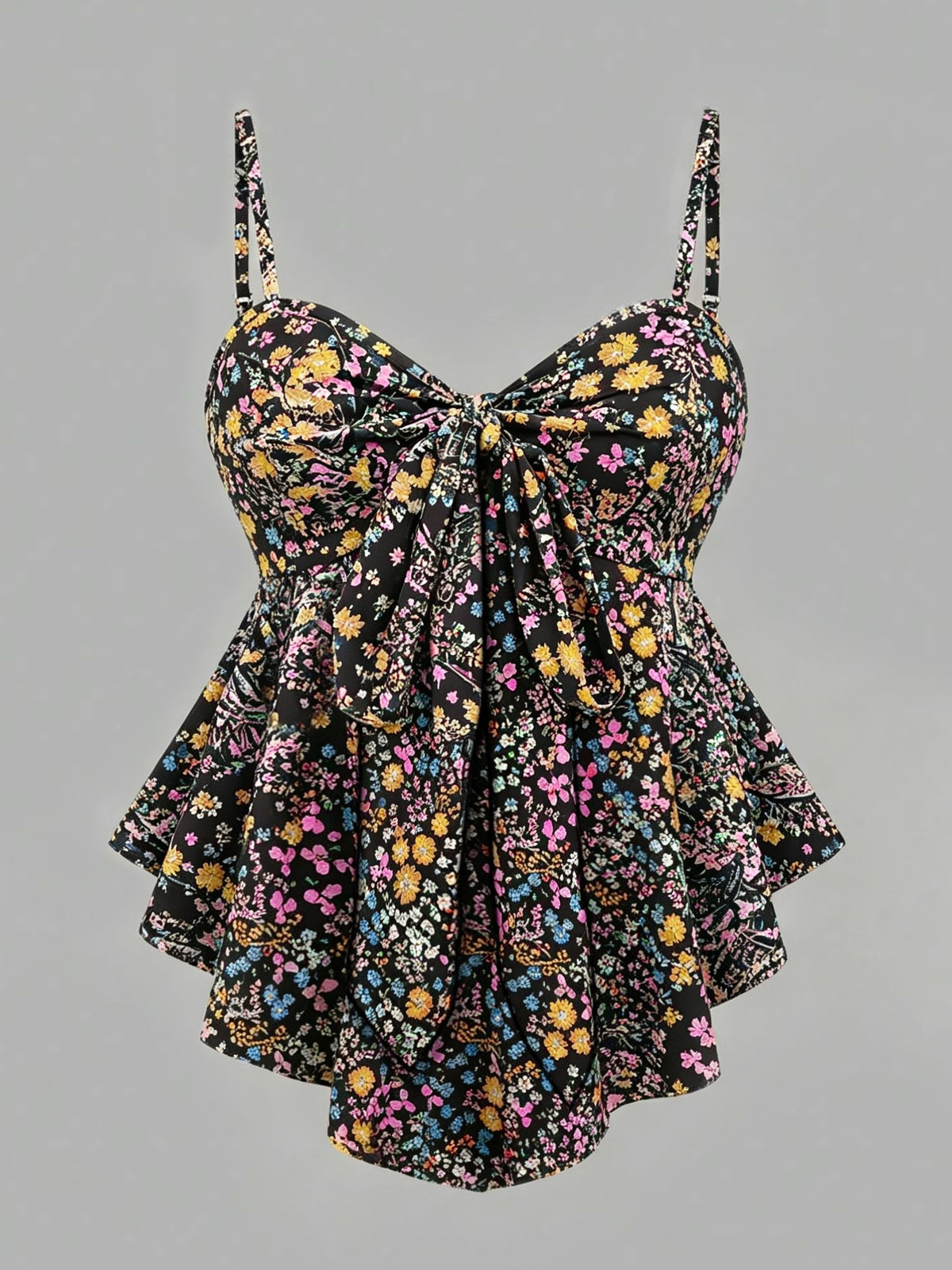 Women'S Elegant Textured Printed Fitted Cami Top, Versatile And Chic, Suitable for Vacation, Commute, And Casual Wear - Mixed colors