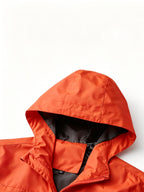 Norway Element Print Jacket Autumn Winter Men'S Outdoor Sports Mountaineering, Hiking Solid Color Jacket Hooded Easy Versatile Youth Fashion Thin Travel Casual Outerwear Men - Orange Red