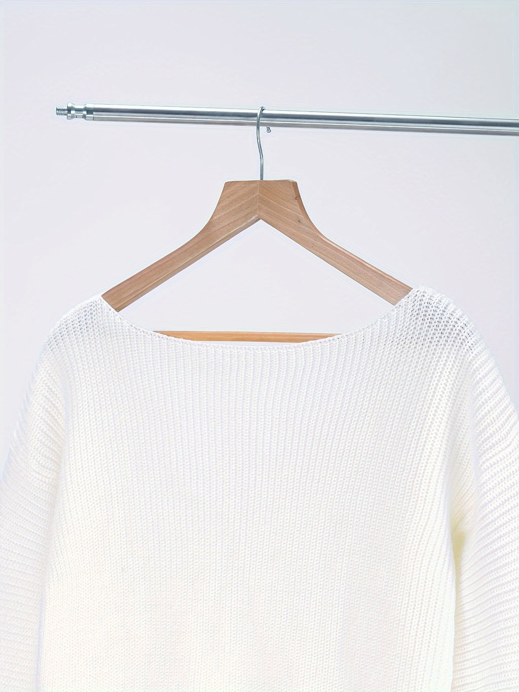 Women'S Sweater Dress, Sexy Off-Shoulder Long Lantern Sleeve Casual Loose Soft Easy Pullover Dress - White