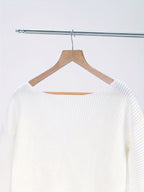 Women'S Sweater Dress, Sexy Off-Shoulder Long Lantern Sleeve Casual Loose Soft Easy Pullover Dress - White