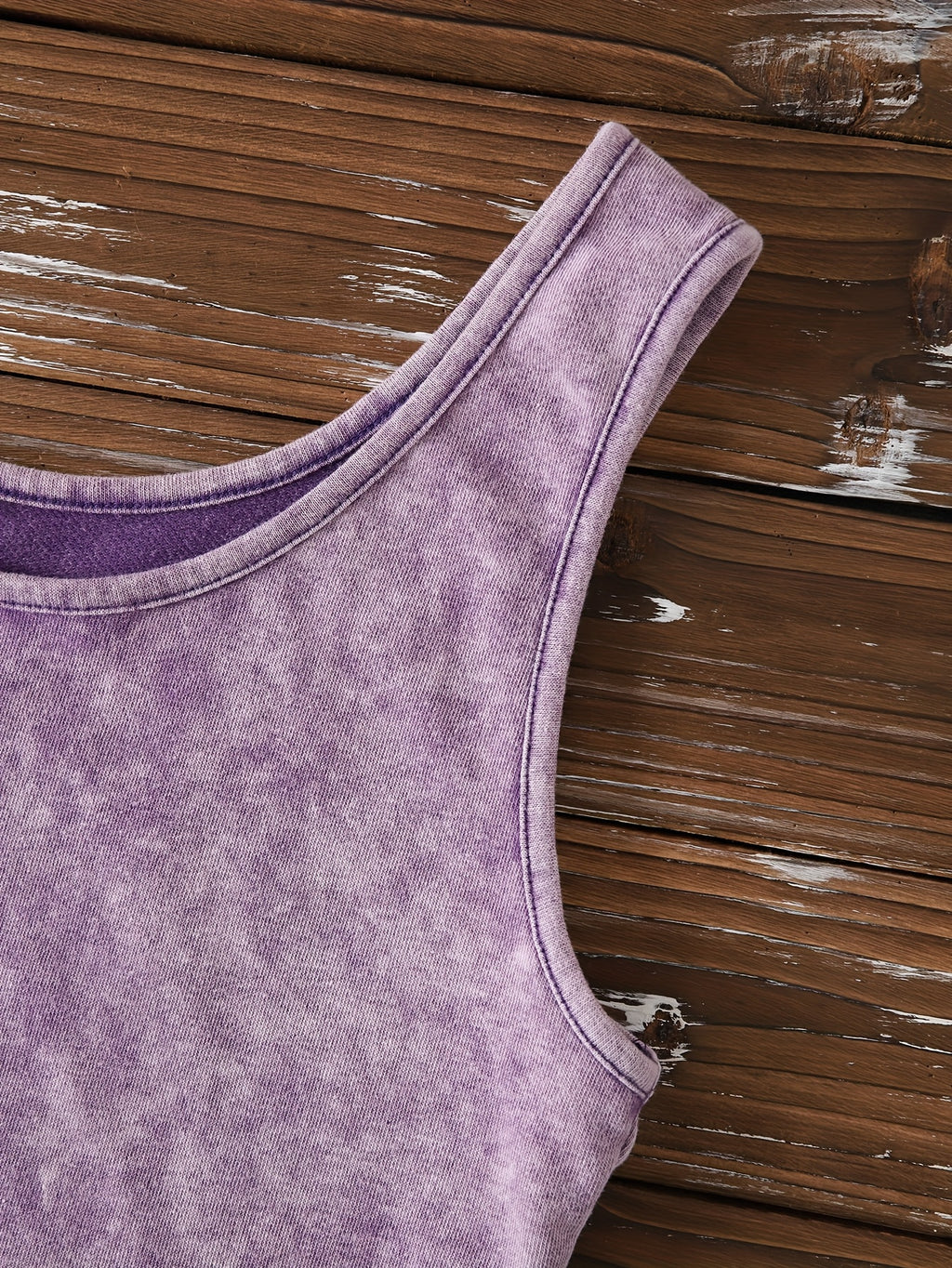 Ladies' Fashion Trend Fried Snowflake Washed - Angel Creative Pattern Printed Sleeveless Vest - Purple