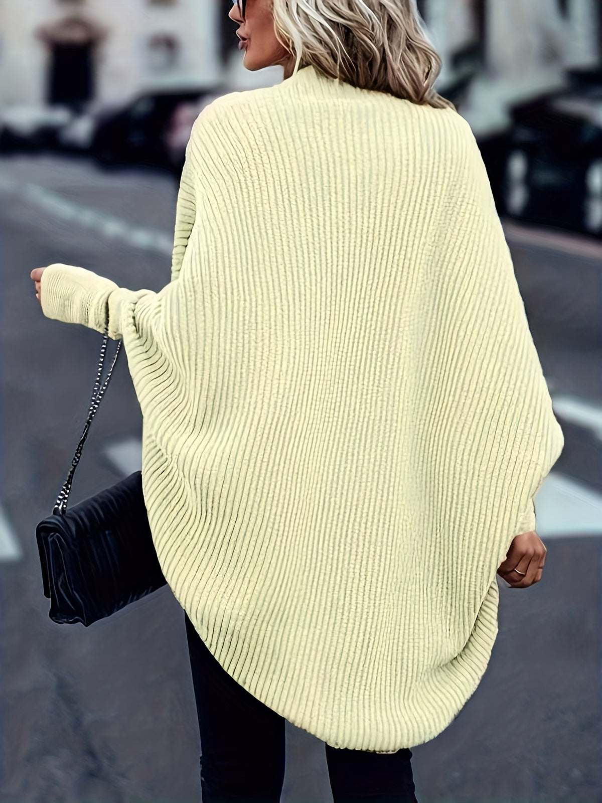 New Autumn And Winter Collection of Popular Casual Fashion Loose And Easy Versatile Elegant Retro Long-Sleeve Shawl Women'S Cardigan Top - Off-white