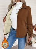 Autumn Winter New Casual Composite Thickened Faux Coat, Fashionable And Warm - Coffee Color
