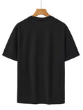 Men's 100% Short-Sleeve T-Shirt - Breathable Crew Neck Solid Color Casual Summer Tee, Semi-Sheer Fabric Suitable for Layering, Chemical/Dye-Free, Hand Washable Casual Apparel - Black