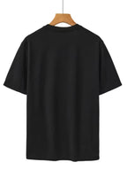 Men's 100% Short-Sleeve T-Shirt - Breathable Crew Neck Solid Color Casual Summer Tee, Semi-Sheer Fabric Suitable for Layering, Chemical/Dye-Free, Hand Washable Casual Apparel - Black