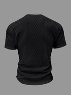 Men's New Textured Fabric Crew Neck T-Shirt - Black