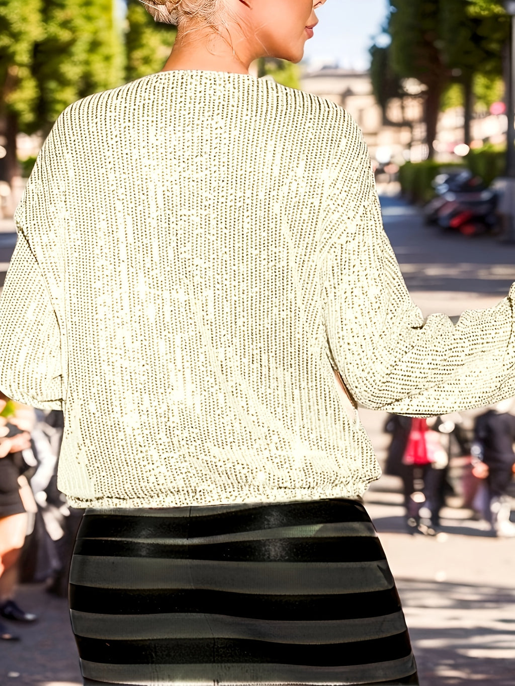 Sequin Decor Zip-up Jacket, Stylish Long Sleeve Jacket For Party & Club, Women's Clothing - Apricot