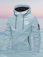 Women'S Windproof Jacket, Lightweight Windproof Warm Women'S Shell Jacket, Long Sleeve Zipper Pocket Hooded Shell Jacket, All-Season Outdoor Casual Women'S Zipper Sweatshirt Top Coat, Suitable As a Gift for Women - Powder blue