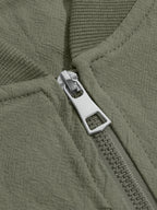 Men's Autumn/Winter 100% Zip-Up Pilot Jacket Coat, MILANO Print Zipper Stand Collar Casual Baseball Jacket, 6 Colors Available, Casual, Simple, Breathable, Lightweight Outerwear Winter Clothes for Men - fern green