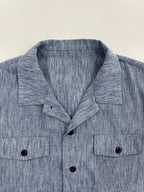 Men's Guayabera Long Sleeve Shirt, -Look Lapel Collar Multi-Pocket Workwear Long Sleeve Shirt, Casual Breathable Cuban Style for Daily Outdoor Wear - Navy Color