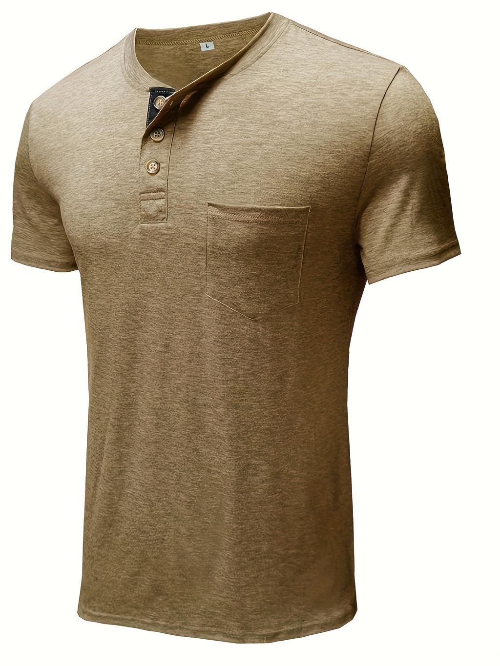 Summer Henry Short Sleeve Two-Piece Set - black khaki 1
