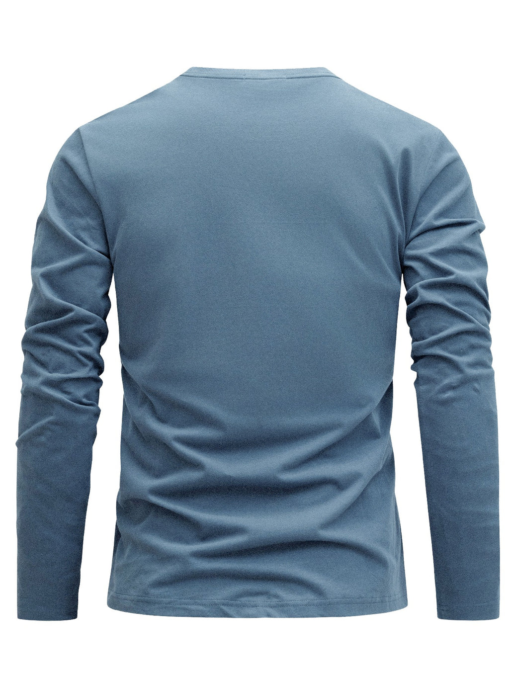 100% Cotton Men's T-Shirt, Spring Long Sleeve Thin Top, Trendy, Fashionable, Simple, Casual, Versatile, Suitable for Commuting and Daily Wear, Geometric Line Pattern, Stylish, Elegant, , and Fun - Blue